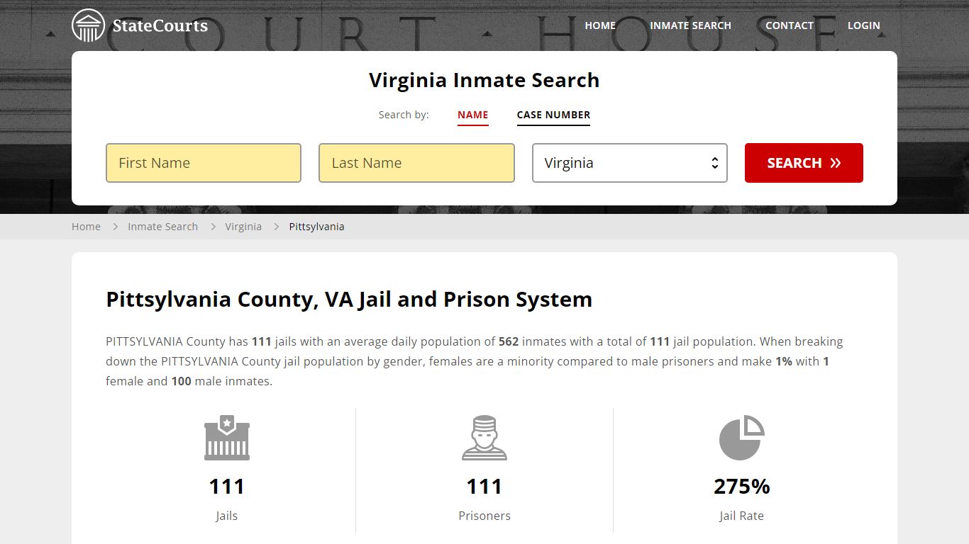 Pittsylvania County, VA Inmate Search - StateCourts